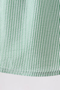 Watermelon Stripe Smocked Embroidered Seersucker Dress
