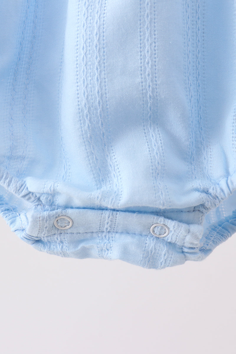 Bow Smocked Embroidered Jacquard Bubble