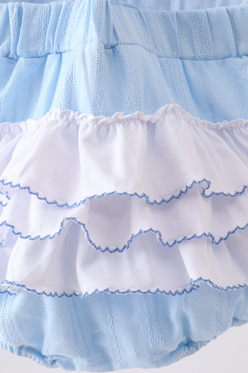 Bow Smocked Embroidered Jacquard Bubble