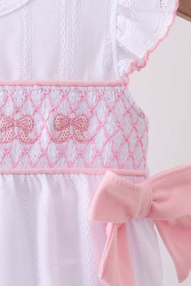 Bow Smocked Jacquard Bubble