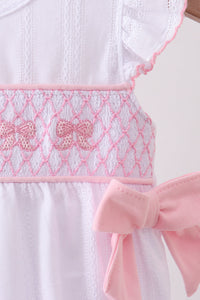 Bow Smocked Jacquard Bubble