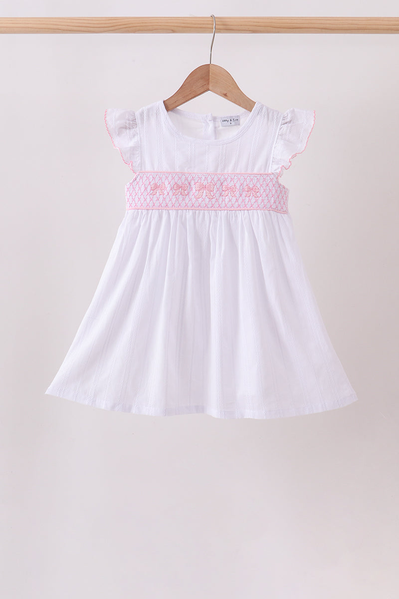 Bow Smocked Jacquard Dress
