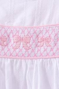 Bow Smocked Jacquard Dress