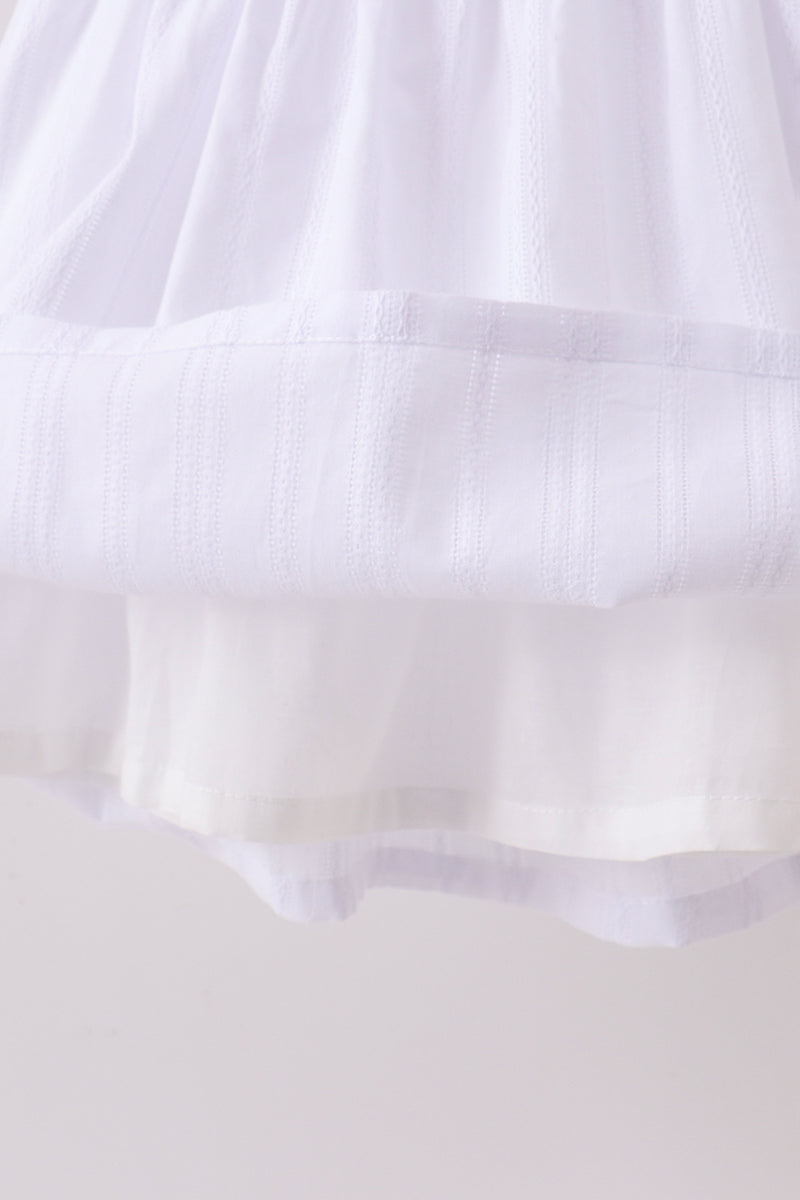 Bow Smocked Jacquard Dress