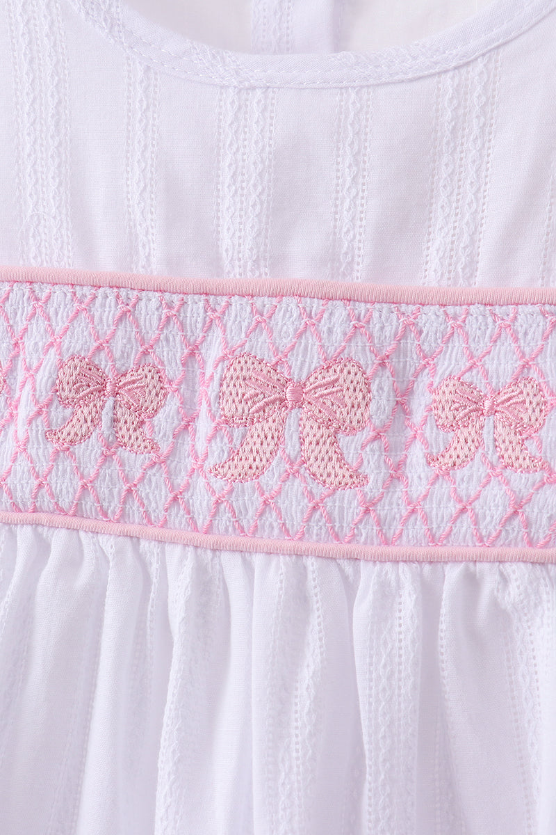 Bow Smocked Jacquard Ruffle Shorts Set