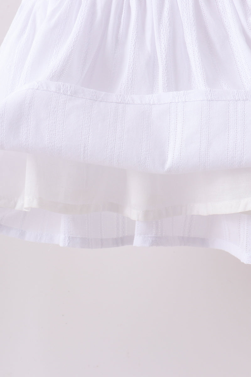 Bow Smocked Jacquard Ruffle Shorts Set
