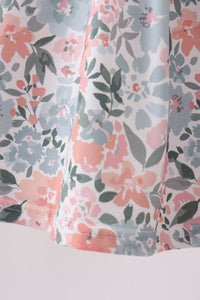 Pink Floral Smocked Knit Set