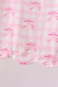 Bow print scalloped bloomer set