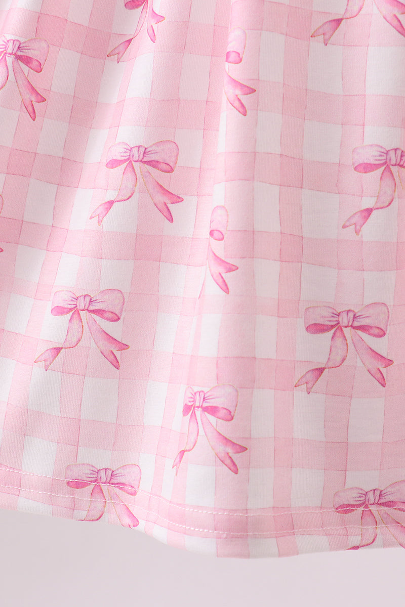 Bow smocked ruffle dress