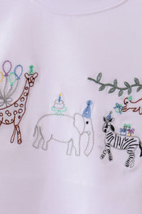 Animal Embroidered Knit Top
