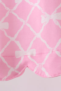 Pink Bow Knit Bloomer Set