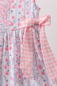 Floral Bow Applique Bow Dress
