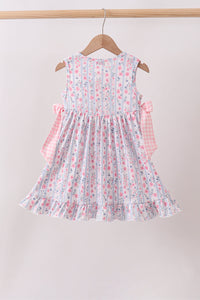 Floral Bow Applique Bow Dress