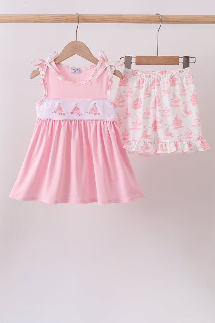 Sailboat Embroidered Knit Set