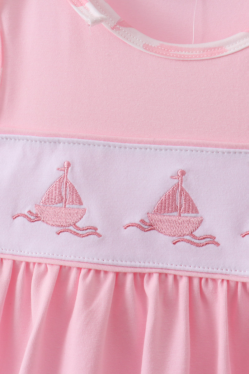 Sailboat Embroidered Knit Set