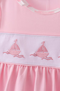 Sailboat Embroidered Knit Set