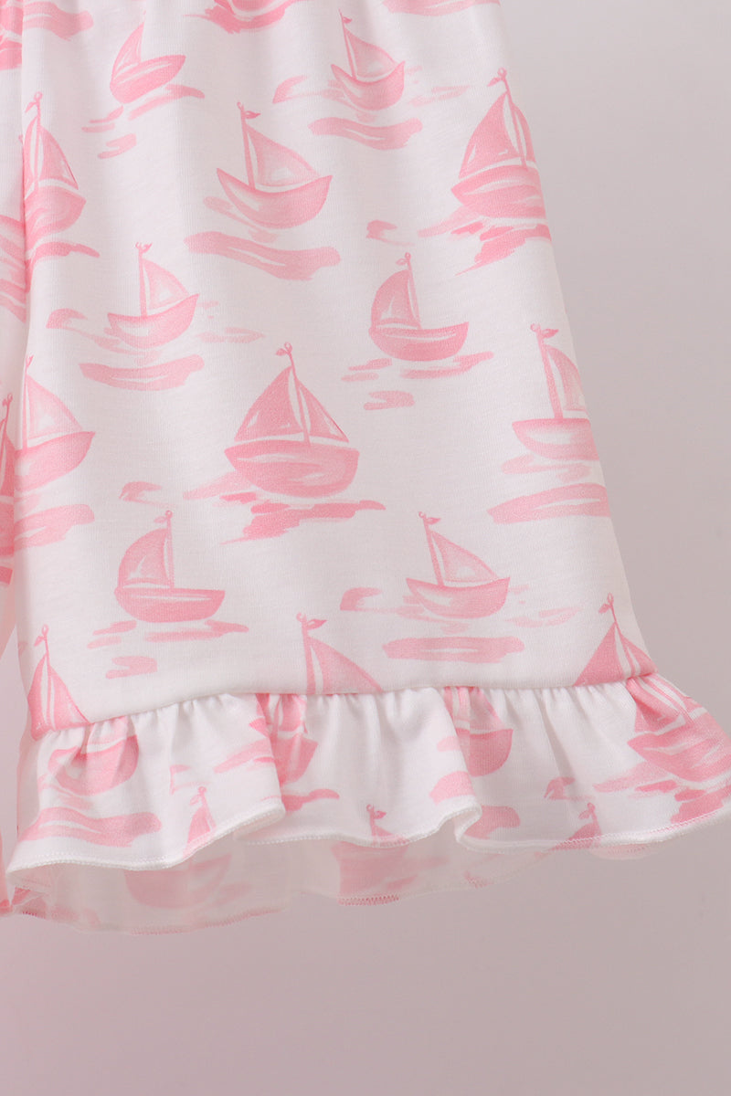 Sailboat Embroidered Knit Set