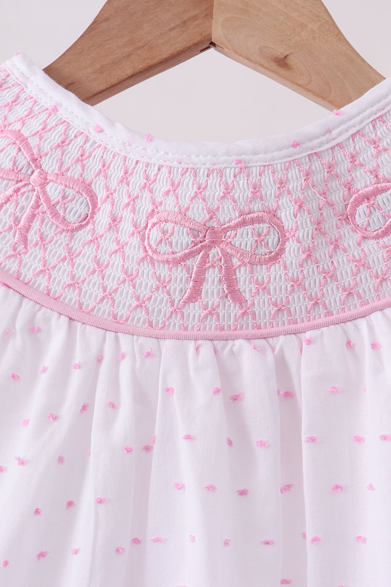 Bow Smocked Swiss Dot Shorts Set