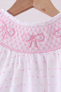 Bow Smocked Swiss Dot Shorts Set