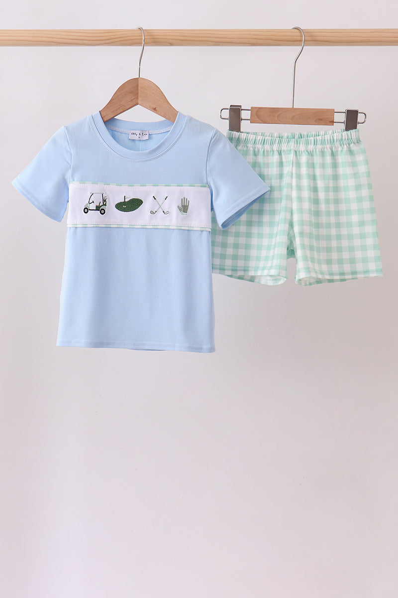 Golf Embroidered Gingham Set