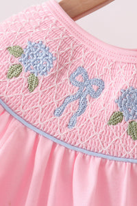 Hydrangea Bow Smocked Dress
