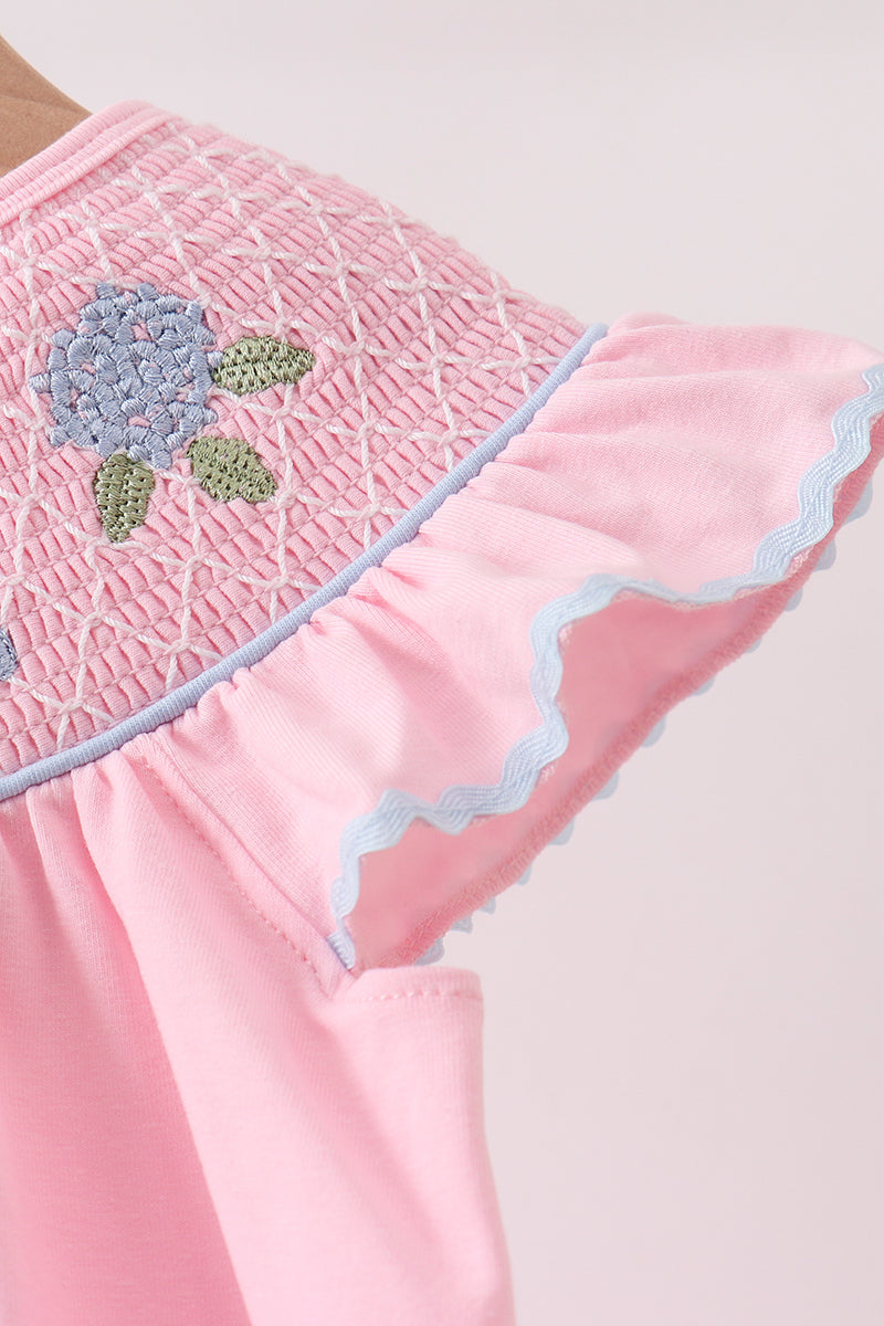 Hydrangea Bow Smocked Dress