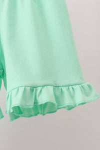 Bow Checkered Ruffle Shorts Set
