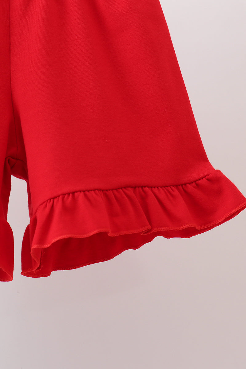 Apple Smocked Ruffle Shorts Set
