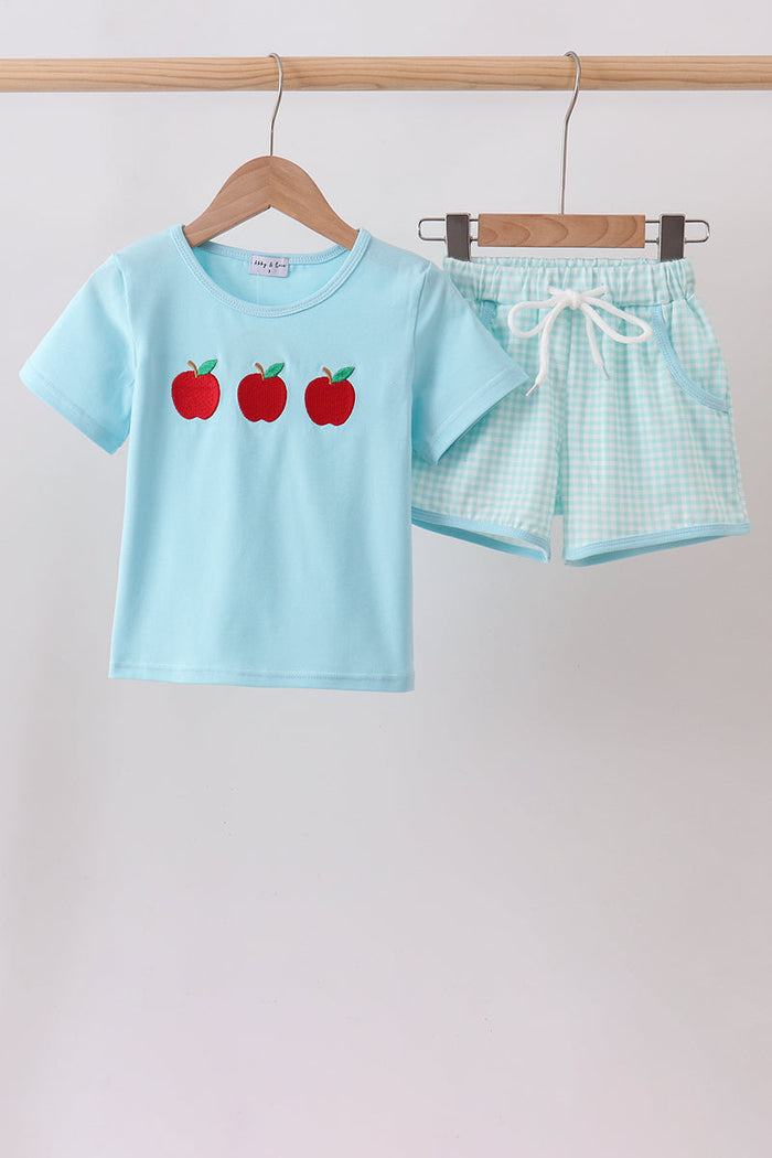 Apple Embroidered Shorts Set