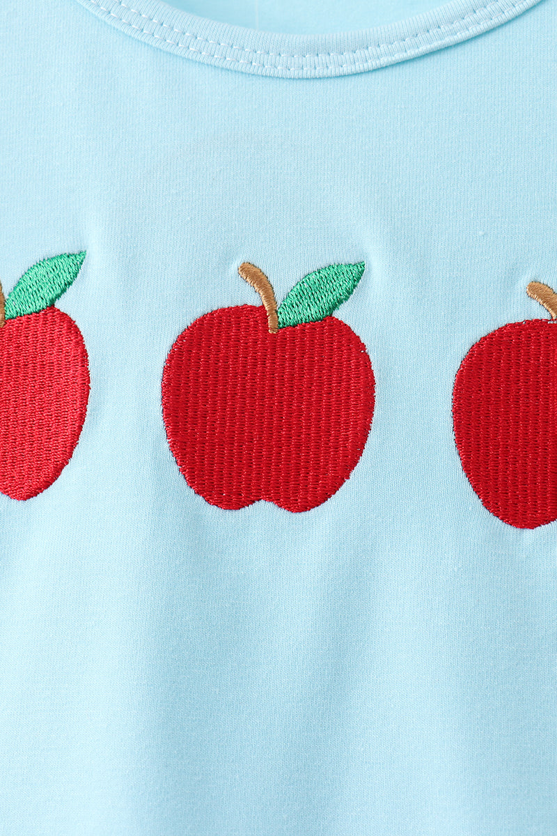 Apple Embroidered Shorts Set