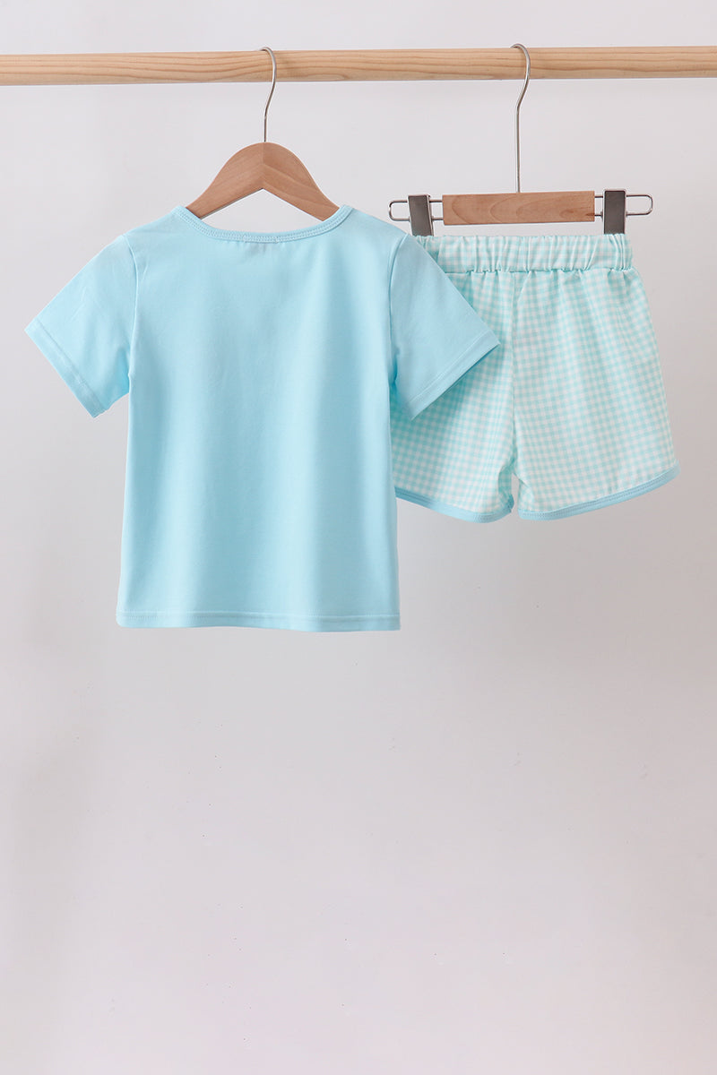 Apple Embroidered Shorts Set