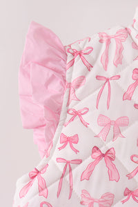 Pink bow ruffle vest