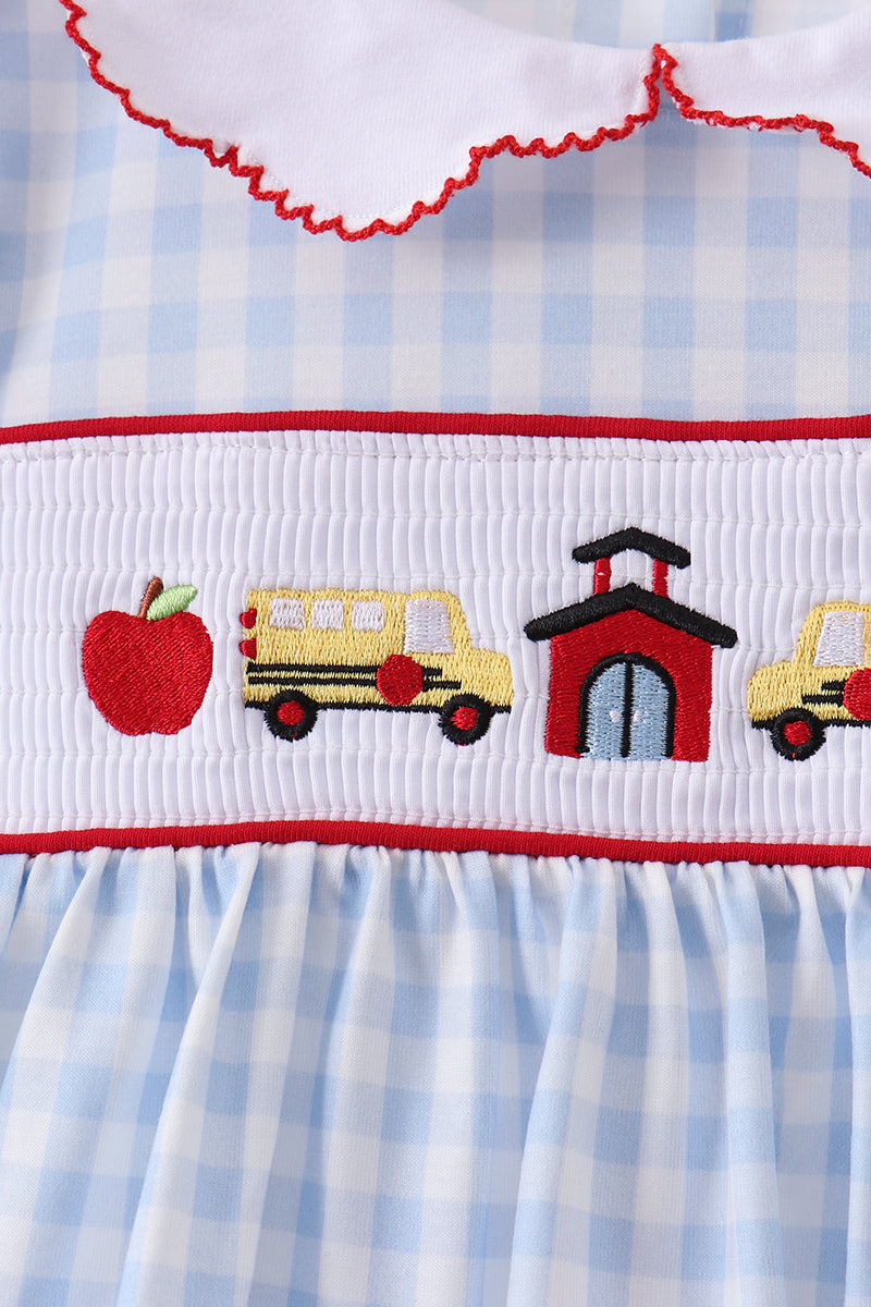 School Bus Smocked Ruffle Shorts Set