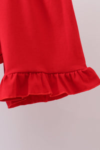 School Bus Smocked Ruffle Shorts Set