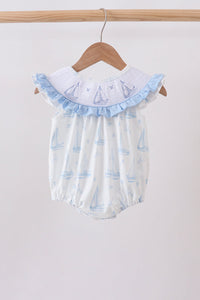 Sailboat Smocked Ruffle Bubble