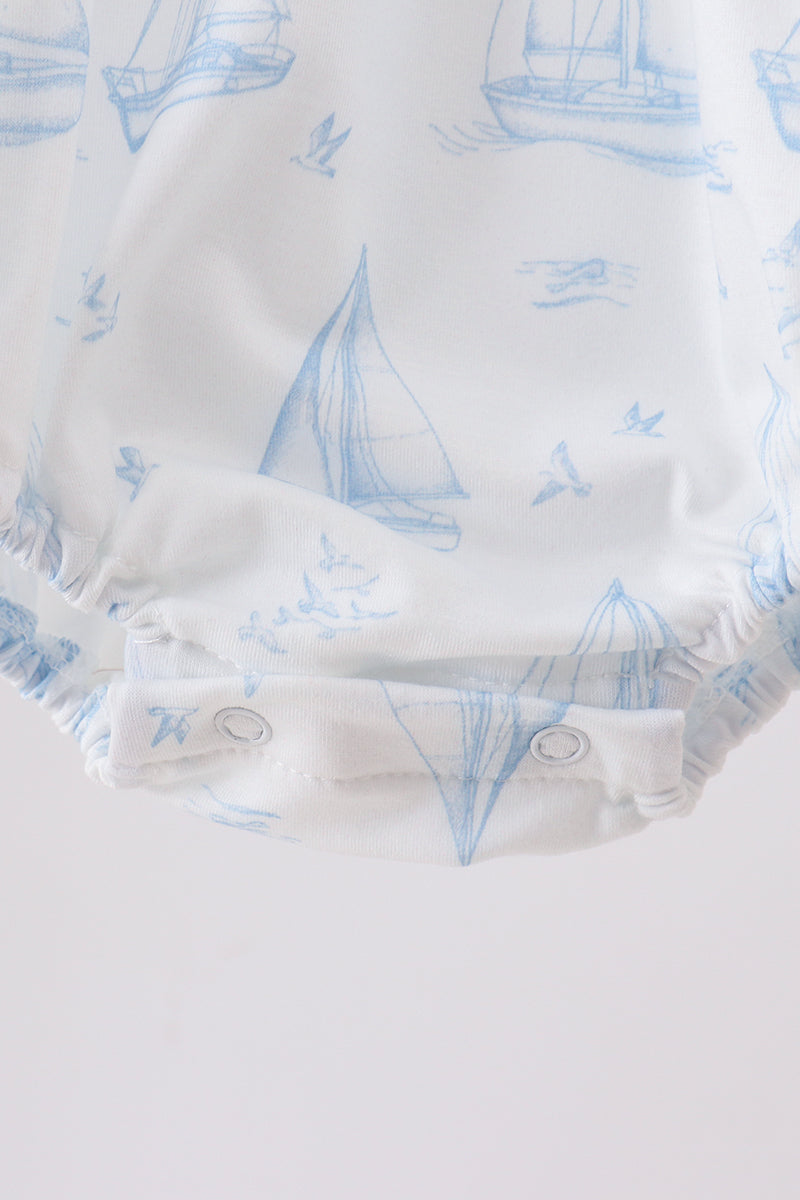Sailboat Smocked Ruffle Bubble