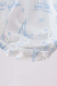 Sailboat Smocked Ruffle Bubble
