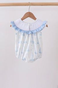 Sailboat Smocked Ruffle Bubble