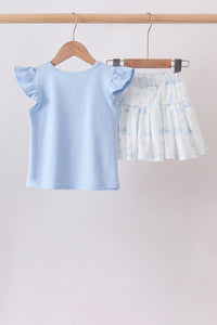 Sailboat Embroidered Skorts Set