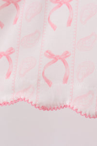 Pink Bow Print Bloomer Set
