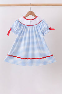 School Bus Smocked Gingham Dress
