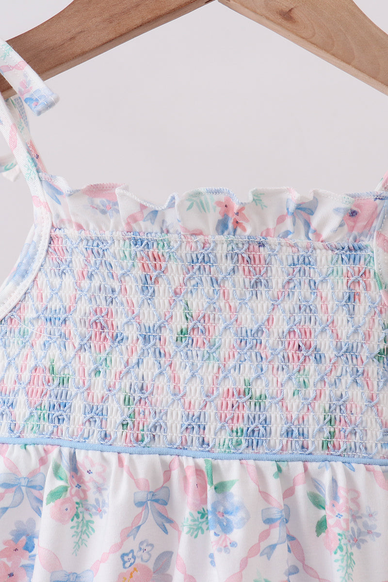 Floral Smocked Bubble