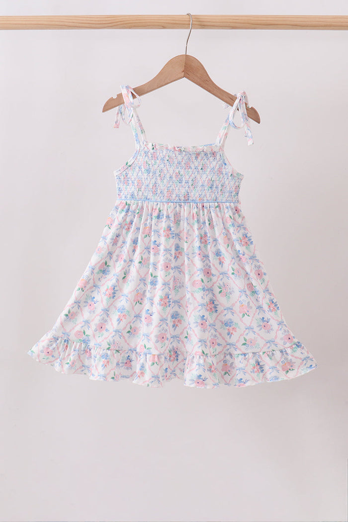 Floral Smocked Ruffle Dress