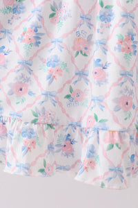 Floral Smocked Ruffle Dress
