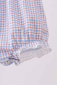 Apple Smocked Plaid Bubble