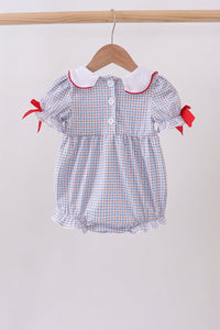 Apple Smocked Plaid Bubble