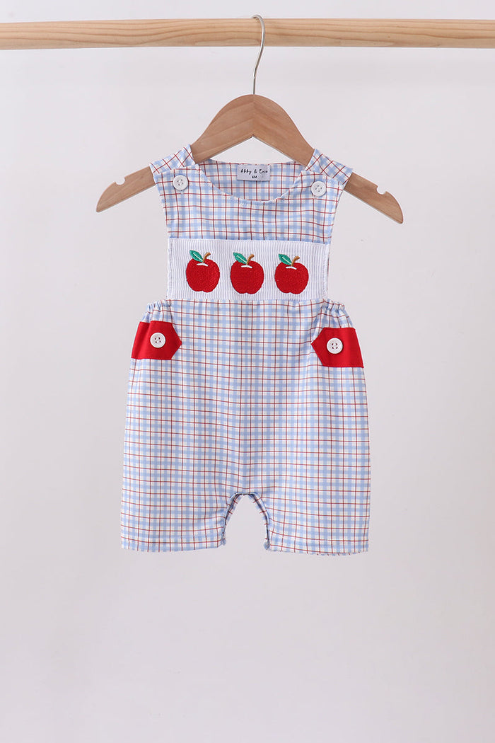 Apple Embroidered Plaid Jon Jon