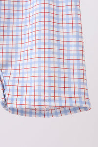 Apple Embroidered Plaid Jon Jon