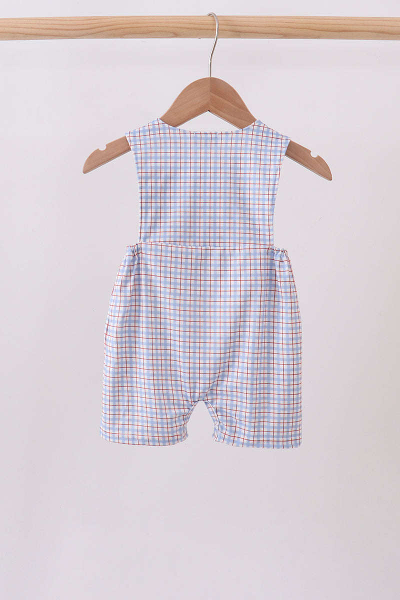 Apple Embroidered Plaid Jon Jon