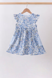Blue Floral Print Dress
